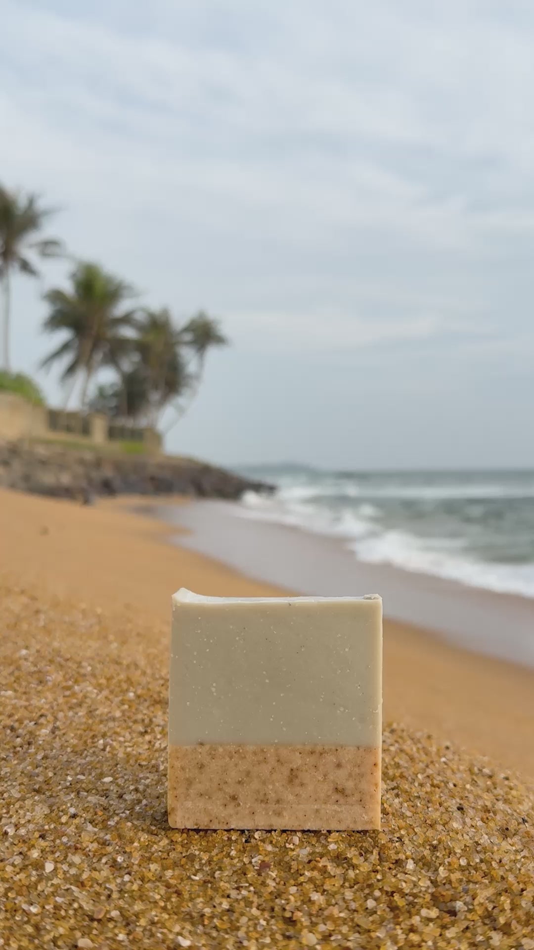 Beach bum soap on the beach blending in with the environment